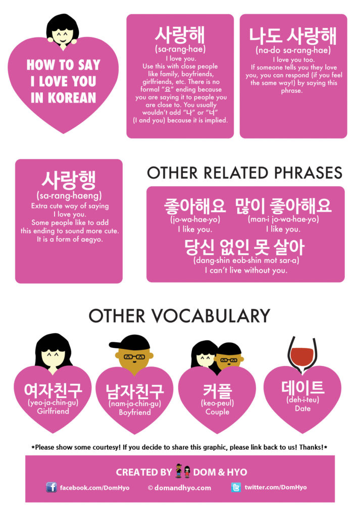 cute ways to say i love you in korean