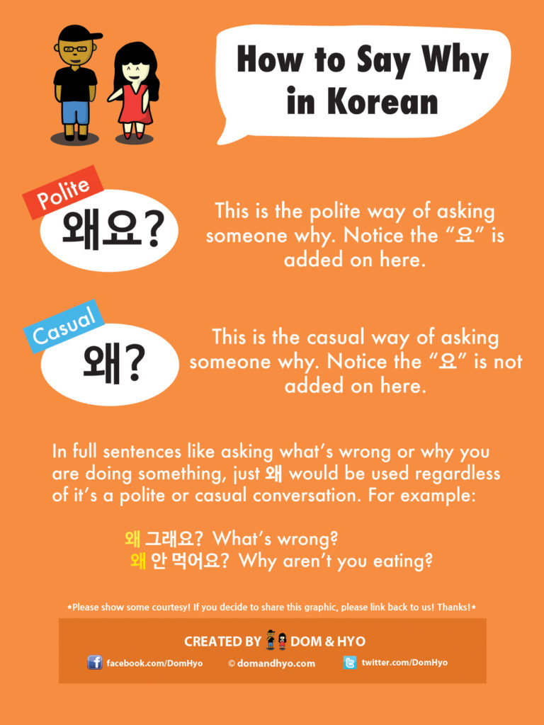 How To Say Why In Korean - Learn Korean With Fun & Colorful Infographics