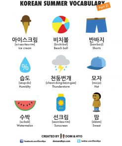 Summer Vocabulary in Korean Part 2