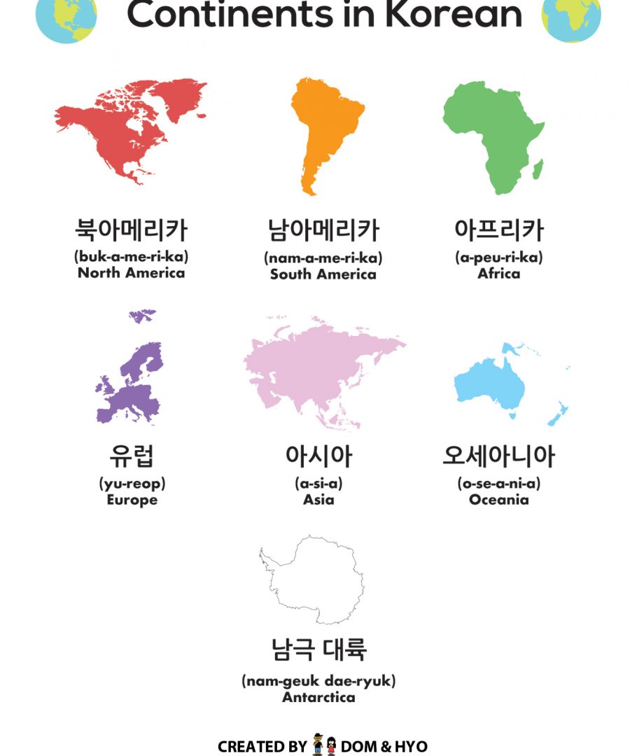 Continents in Korean