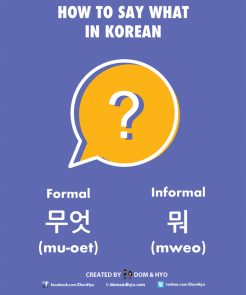How to Say What in Korean