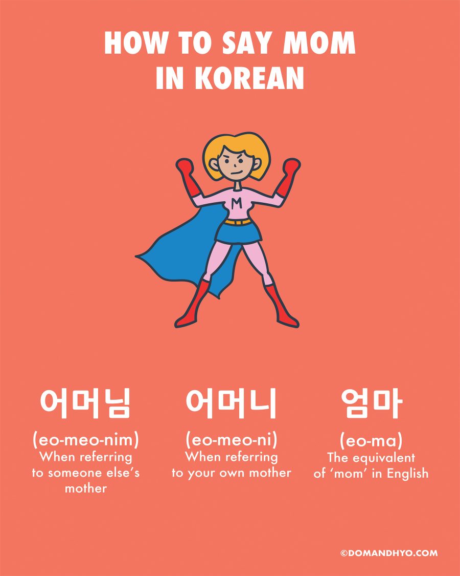 How To Say Mother In Korean Learn Korean With Fun And Colorful Infographics