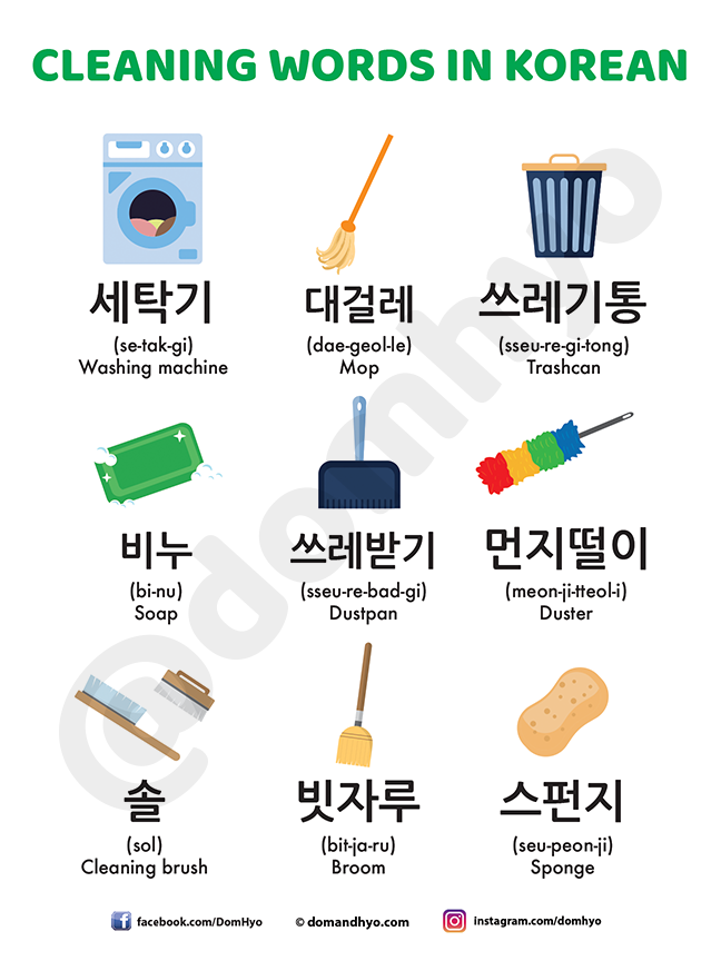 Cleaning Supplies Vocabulary