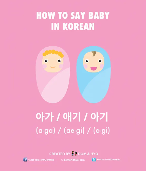 How to say baby in Korean