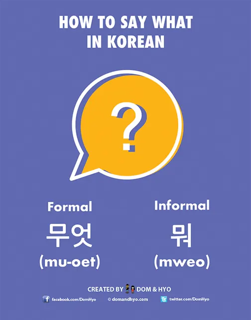 How to say what in Korean
