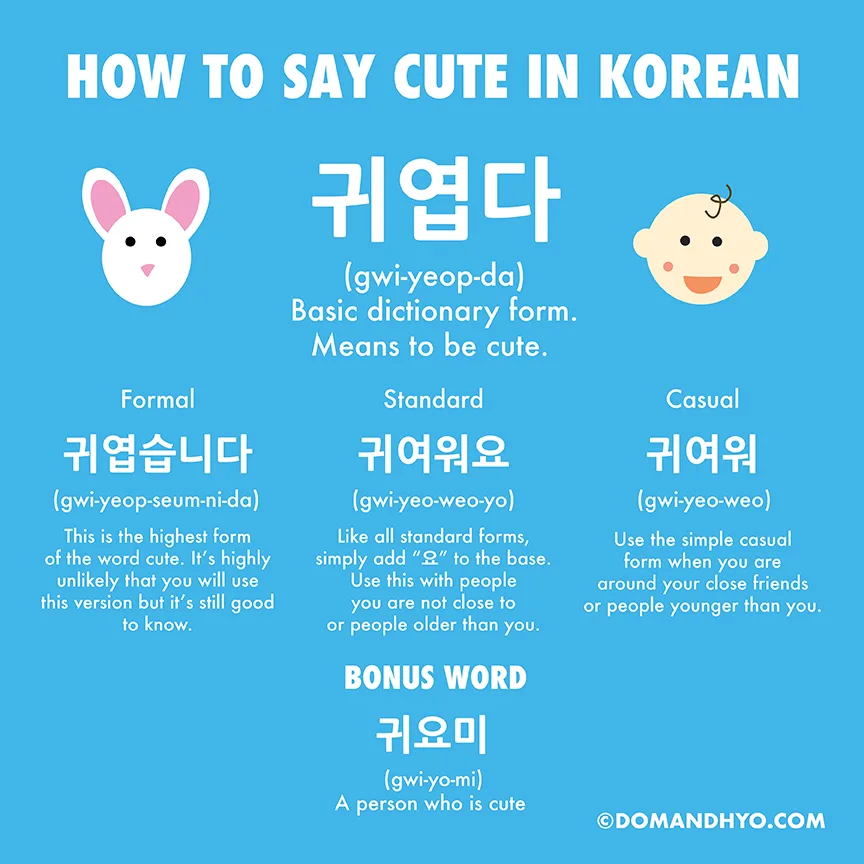 How to say cute in Korean